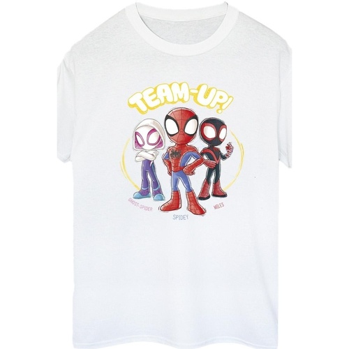 Vêtements Femme T-shirts manches longues Marvel Spidey And His Amazing Friends Sketch Blanc