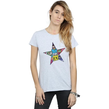 Vêtements Femme T-shirts manches longues Dc Comics Teen Titans Go Star Logo Gris