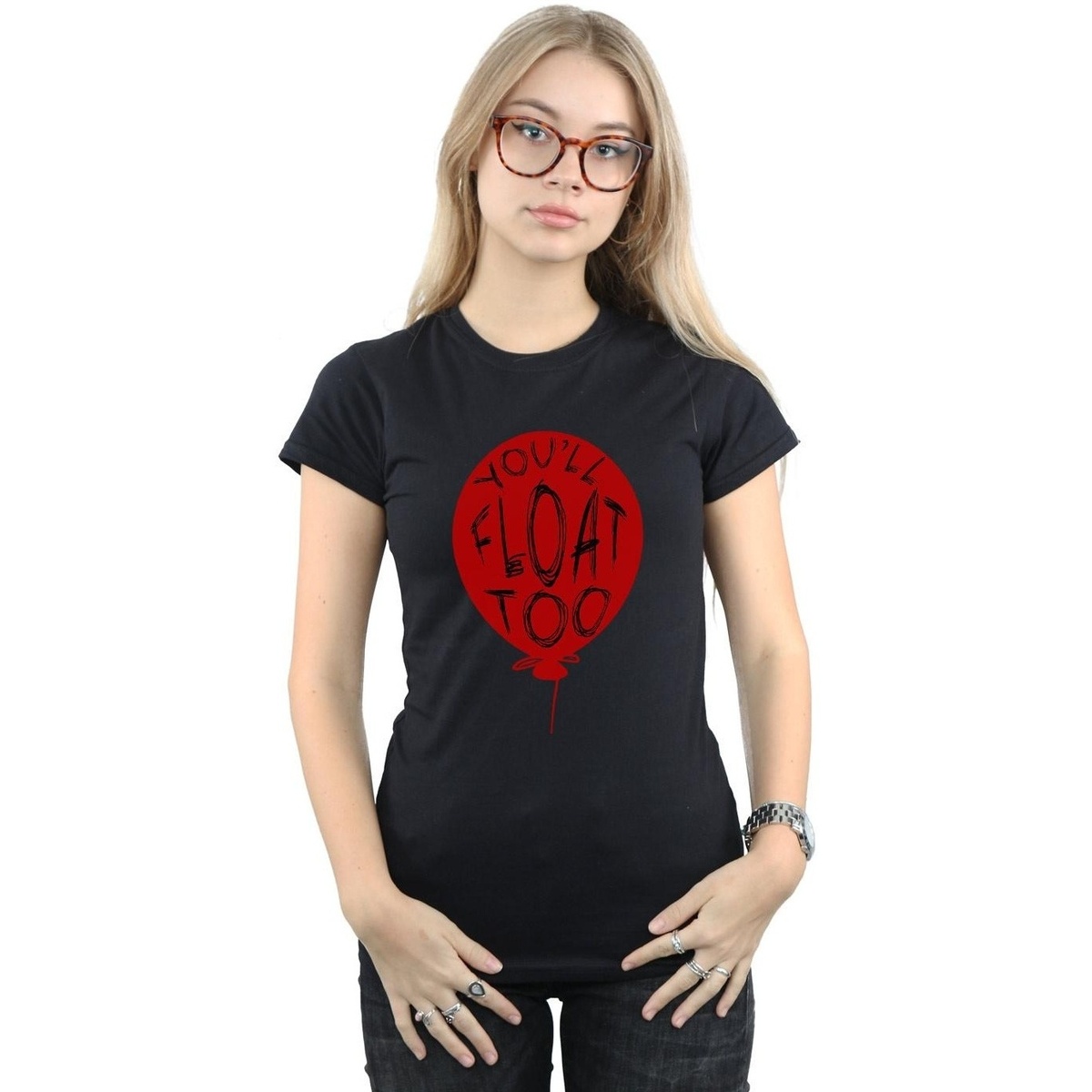 Vêtements Femme T-shirts manches longues It Pennywise You'll Float Too Noir