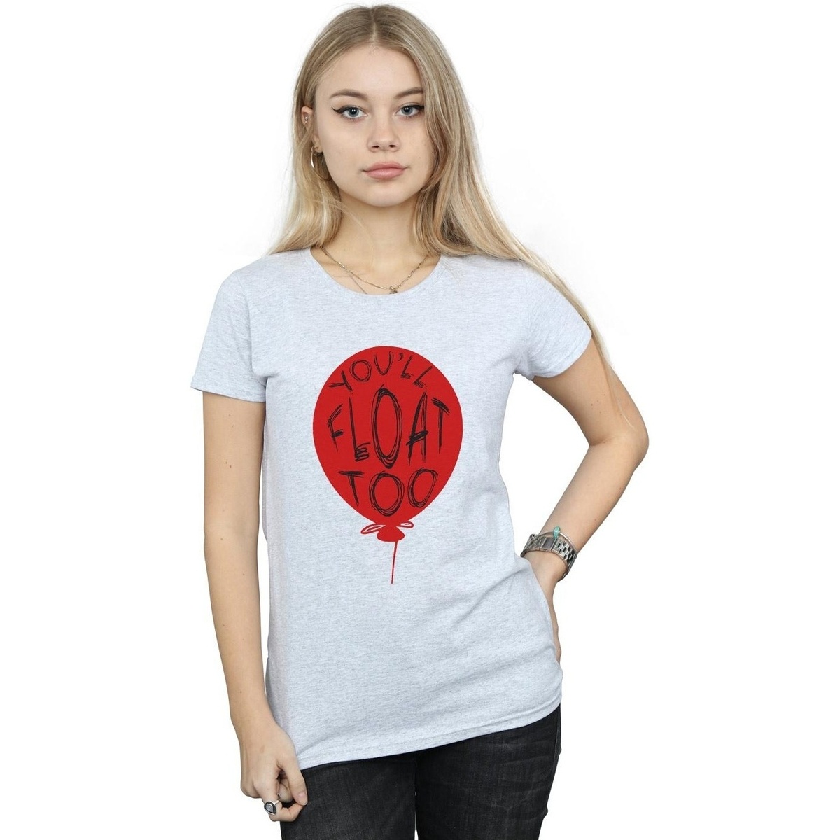 Vêtements Femme T-shirts manches longues It Pennywise You'll Float Too Gris