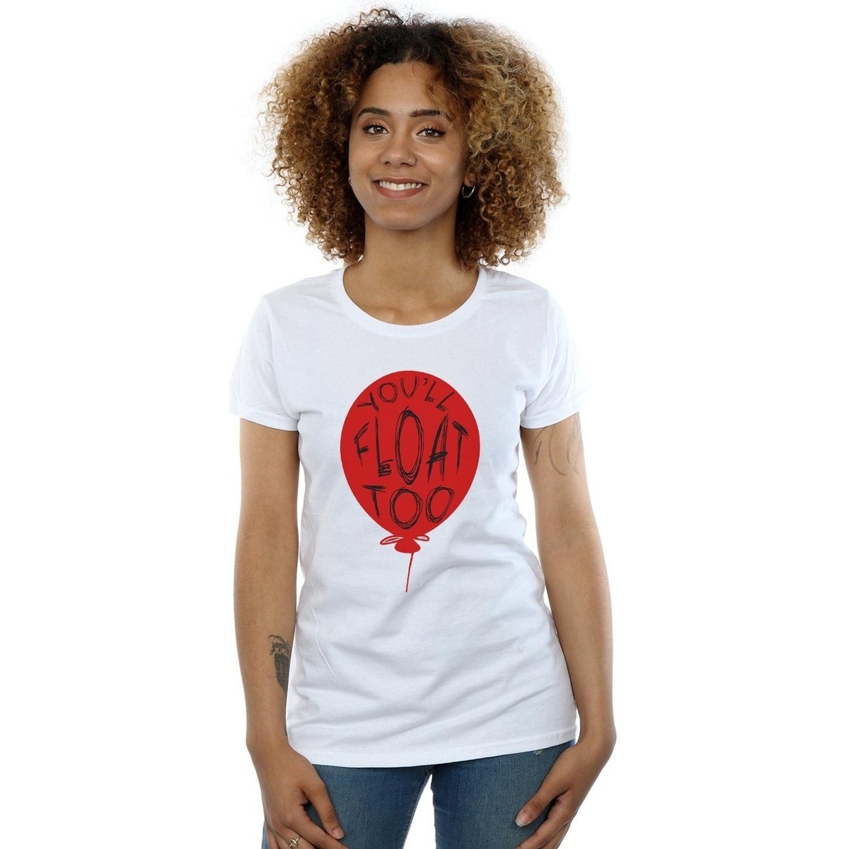Vêtements Femme T-shirts manches longues It Pennywise You'll Float Too Blanc
