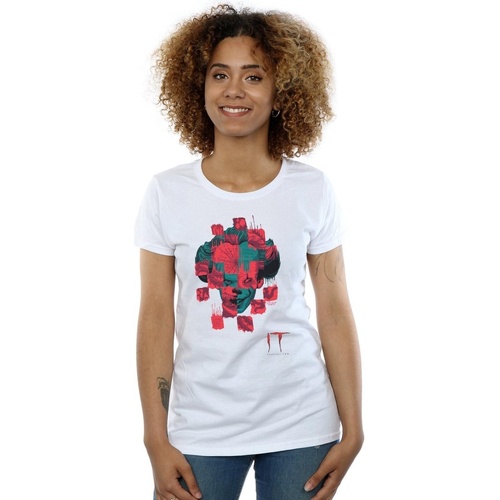 Vêtements Femme T-shirts manches longues It Chapter 2 Pennywise Face Collage Blanc