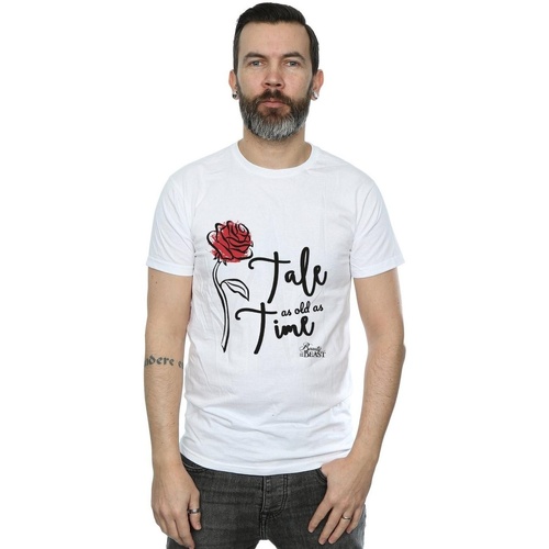 Vêtements Homme T-shirts manches longues Disney Tale As Old As Time Rose Blanc