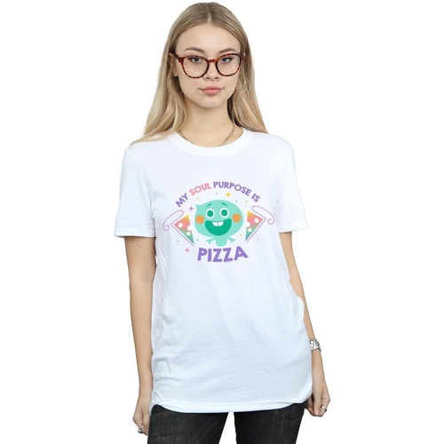Vêtements Femme T-shirts manches longues Disney Soul 22 Soul Purpose Is Pizza Blanc