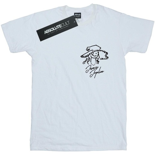 Vêtements Homme T-shirts manches longues Janis Joplin Outline Sketched Blanc