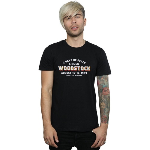 Vêtements Homme T-shirts manches longues Woodstock Varsity 1969 Noir