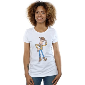 Vêtements Femme T-shirts manches longues Disney Toy Story 4 Sheriff Woody Pose Blanc