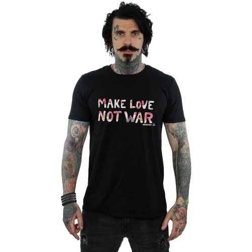 Vêtements Homme T-shirts manches longues Woodstock Make Love Not War Floral Noir