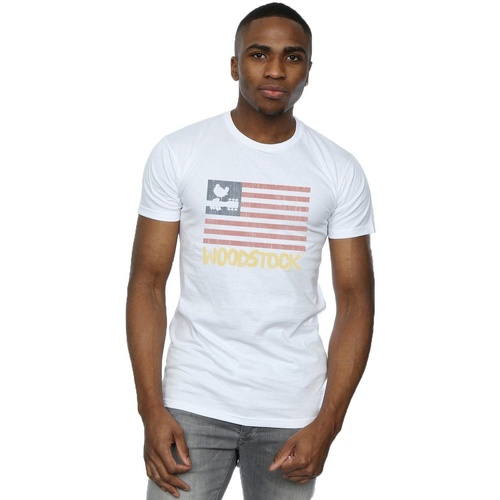 Vêtements Homme T-shirts manches longues Woodstock Distressed Flag Blanc