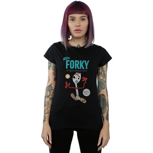 Vêtements Femme T-shirts manches longues Disney Toy Story 4 Forky Handmade Friend Noir