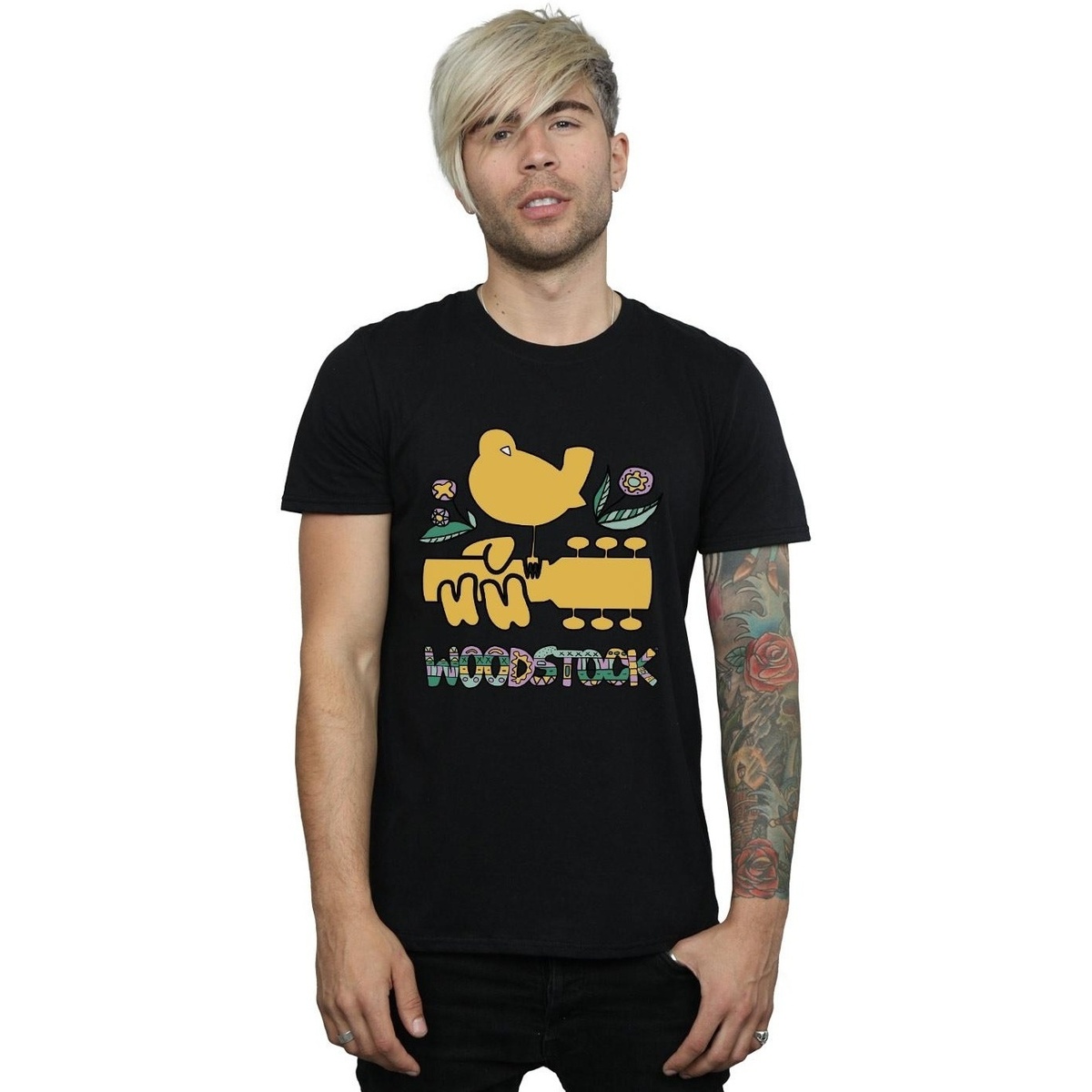 Vêtements Homme T-shirts manches longues Woodstock Bird Aztec Pattern Noir