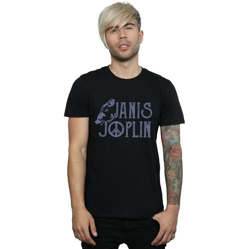 Vêtements Homme T-shirts manches longues Janis Joplin Type Logo Noir
