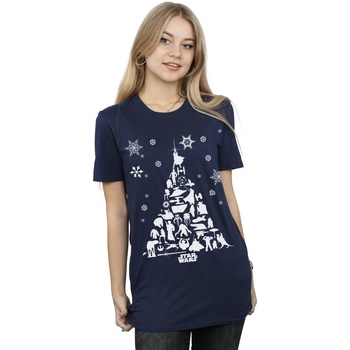 Vêtements Femme T-shirts manches longues Disney Christmas Tree Bleu