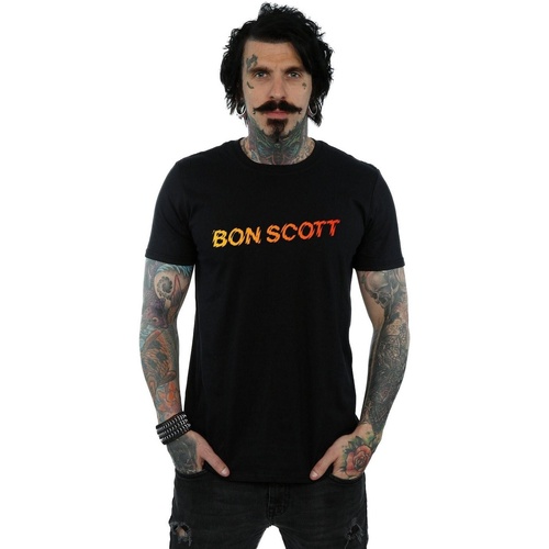 Vêtements Homme T-shirts manches longues Bon Scott Shattered Logo Noir