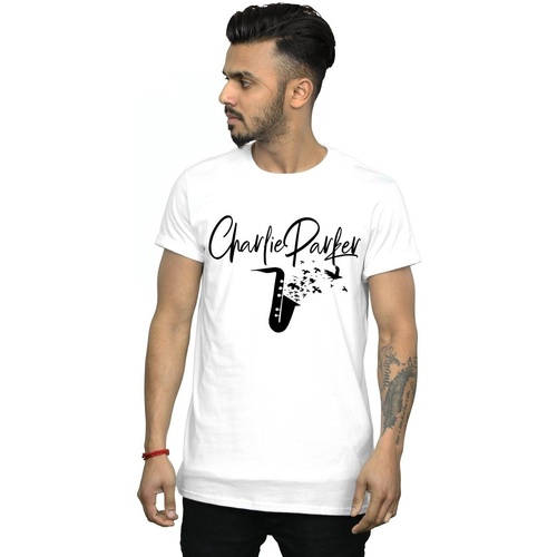 Vêtements Homme T-shirts manches longues Charlie Parker Bird Sounds Blanc