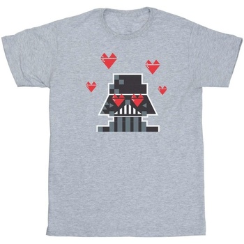 Vêtements Femme T-shirts manches longues Disney Valentines Vader In Love Gris