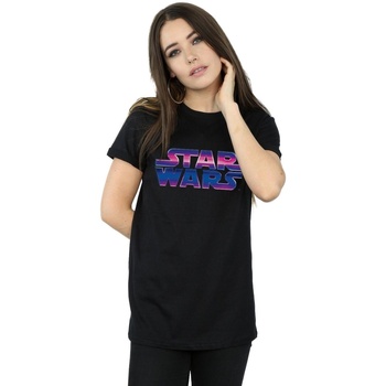 Vêtements Femme T-shirts manches longues Disney Neon Logo Noir