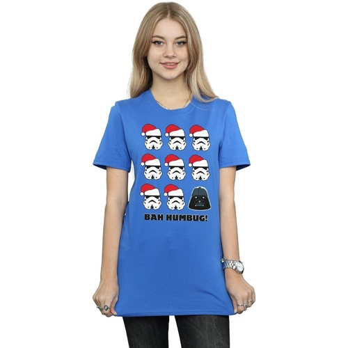 Vêtements Femme T-shirts manches longues Disney Christmas Humbug Bleu