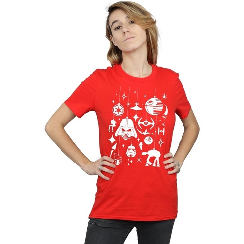 Vêtements Femme T-shirts manches longues Disney Christmas Decorations Rouge