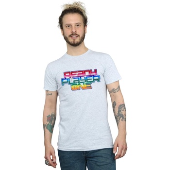Vêtements Homme T-shirts manches longues Ready Player One Rainbow Logo Gris