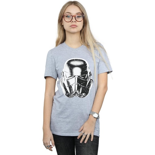 Vêtements Femme T-shirts manches longues Disney Stormtrooper Warp Speed Helmet Gris
