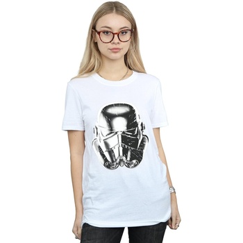 Vêtements Femme T-shirts manches longues Disney Stormtrooper Warp Speed Helmet Blanc