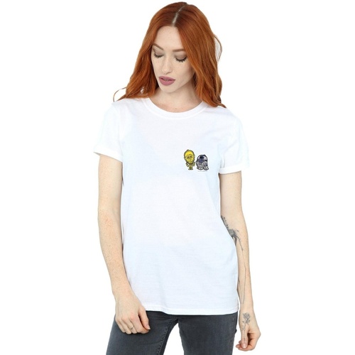 Vêtements Femme T-shirts manches longues Disney Resistance Droids Chest Print Blanc
