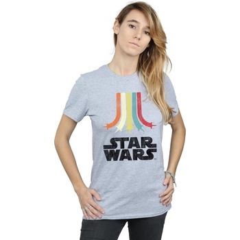 Vêtements Femme T-shirts manches longues Disney Retro Rainbow Gris
