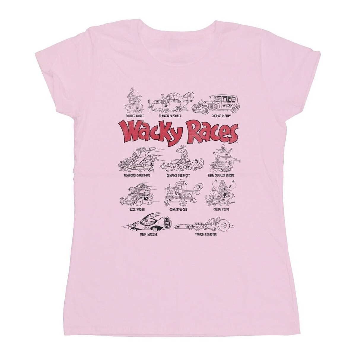 Vêtements Femme T-shirts manches longues Wacky Races Car Lineup Rouge