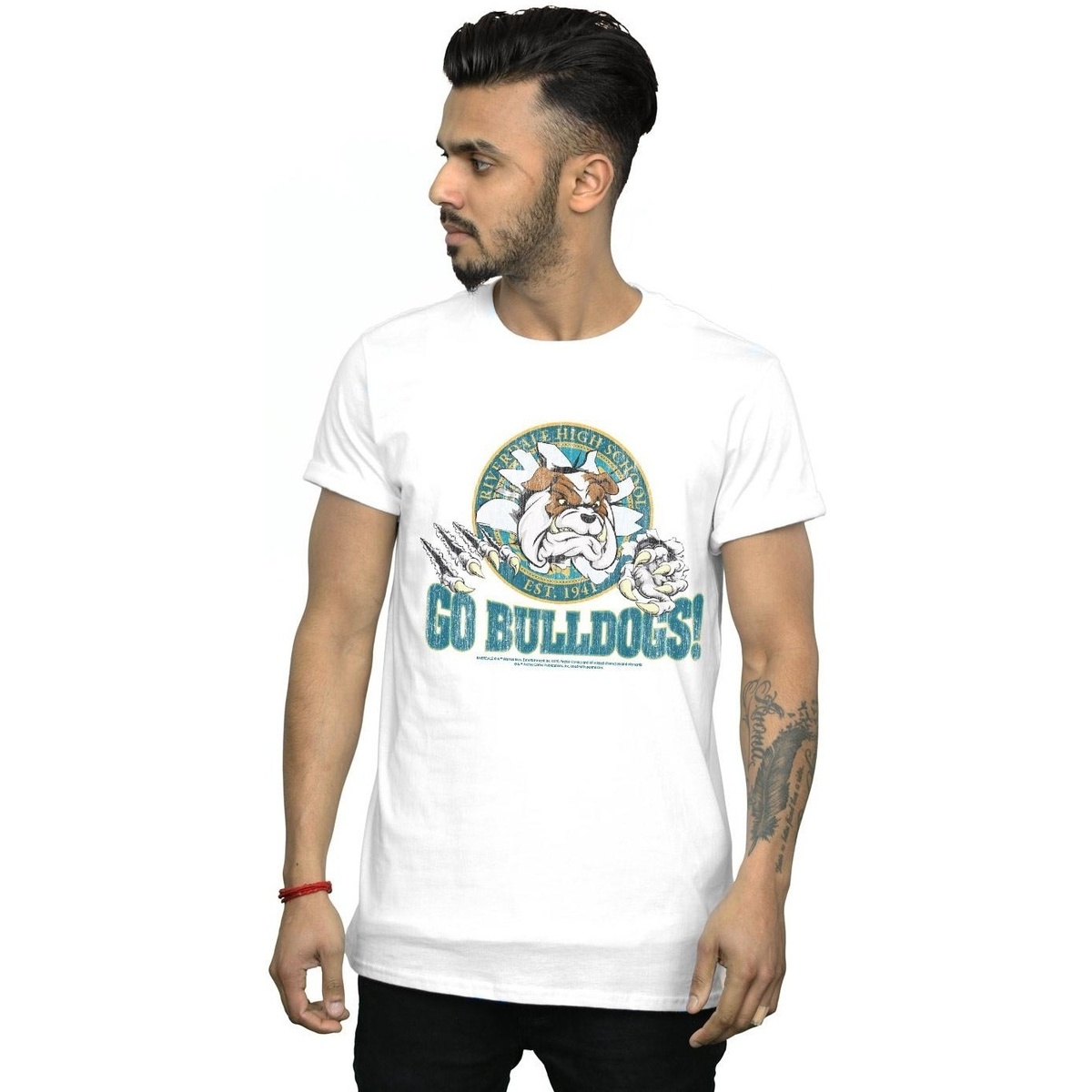 Vêtements Homme T-shirts manches longues Riverdale Go Bulldogs Blanc