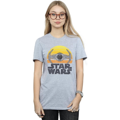 Vêtements Femme T-shirts manches longues Disney Sunset TIE Fighter Gris