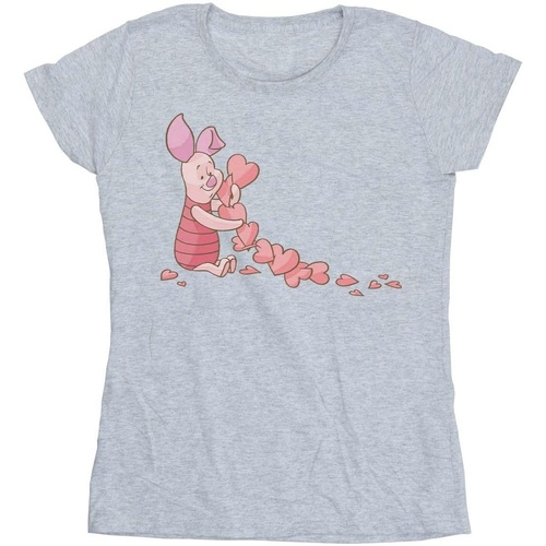 Vêtements Femme T-shirts manches longues Disney Winnie The Pooh Piglet Chain Of Hearts Gris