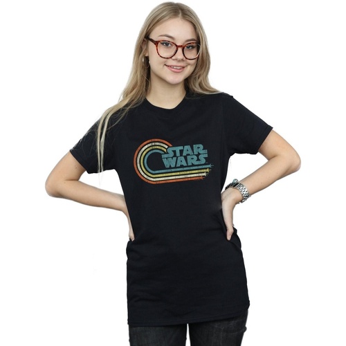 Vêtements Femme T-shirts manches longues Disney Retro Wave Logo Noir