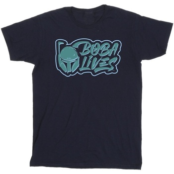 Vêtements Homme T-shirts manches longues Disney The Book Of Boba Fett Lives Chest Bleu