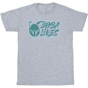 Vêtements Homme T-shirts manches longues Disney The Book Of Boba Fett Lives Chest Gris