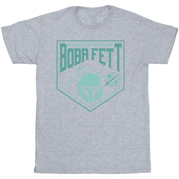 Vêtements Homme T-shirts manches longues Disney The Book Of Boba Fett Galactic Helm Chest Gris