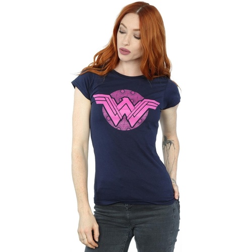 Vêtements Femme T-shirts manches longues Dc Comics Wonder Woman Pink Mosaic Bleu