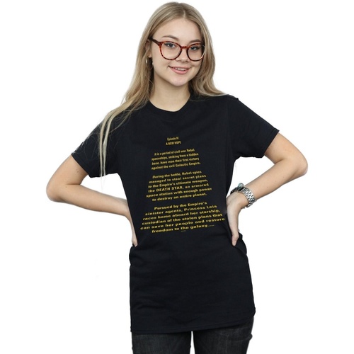 Vêtements Femme T-shirts manches longues Disney A New Hope Opening Crawl Noir