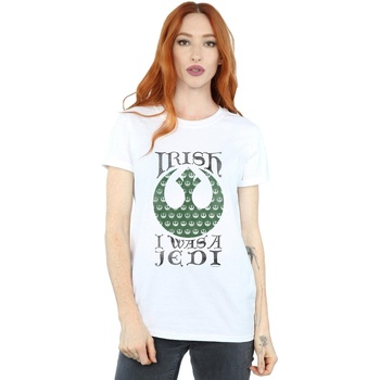 Vêtements Femme T-shirts manches longues Disney Irish I Was A Jedi Blanc