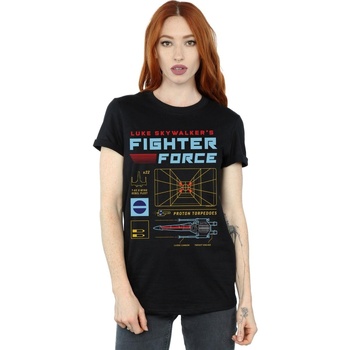 Vêtements Femme T-shirts manches longues Disney Luke Skywalker's Fighter Force Noir
