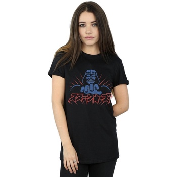 Vêtements Femme T-shirts manches longues Disney Kanji Darth Vader Noir