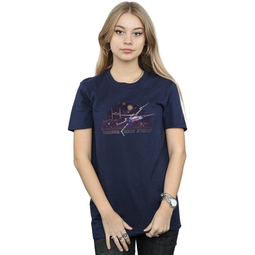 Vêtements Femme T-shirts manches longues Disney Italian Title X-Wing Bleu