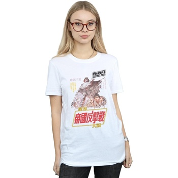 Vêtements Femme T-shirts manches longues Disney The Empire Strikes Back Airbrush Kanji Poster Blanc