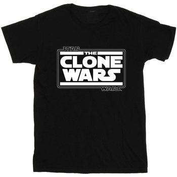 Vêtements Homme T-shirts manches longues Disney Clone Wars Logo Noir
