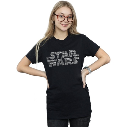 Vêtements Femme T-shirts manches longues Disney Repeat Text Logo Noir