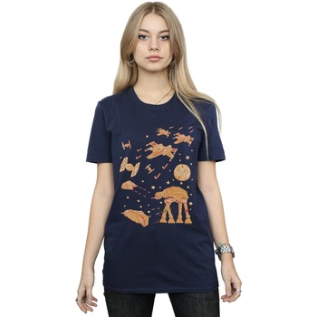 Vêtements Femme T-shirts manches longues Disney Gingerbread Battle Bleu