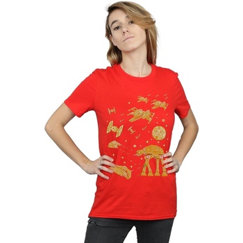 Vêtements Femme T-shirts manches longues Disney Gingerbread Battle Rouge