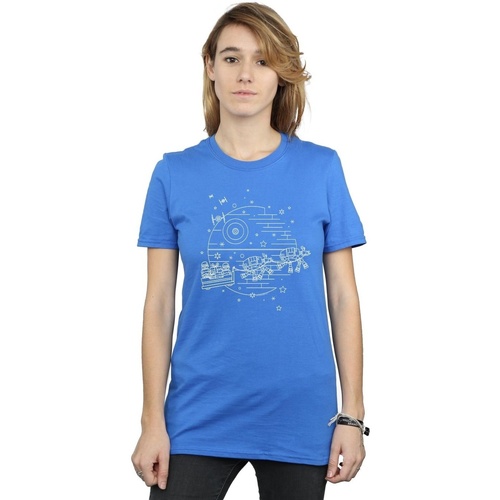 Vêtements Femme T-shirts manches longues Disney Death Star Sleigh Bleu