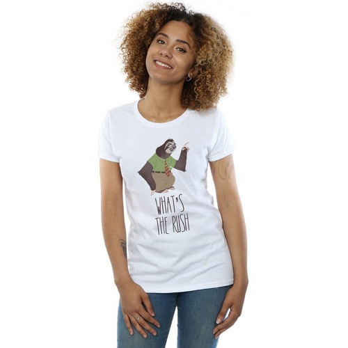 Vêtements Femme T-shirts manches longues Disney Zootropolis What's The Rush Blanc