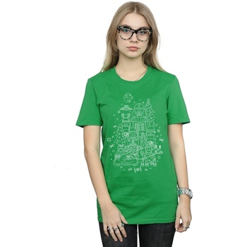 Vêtements Femme T-shirts manches longues Disney Empire Christmas Vert